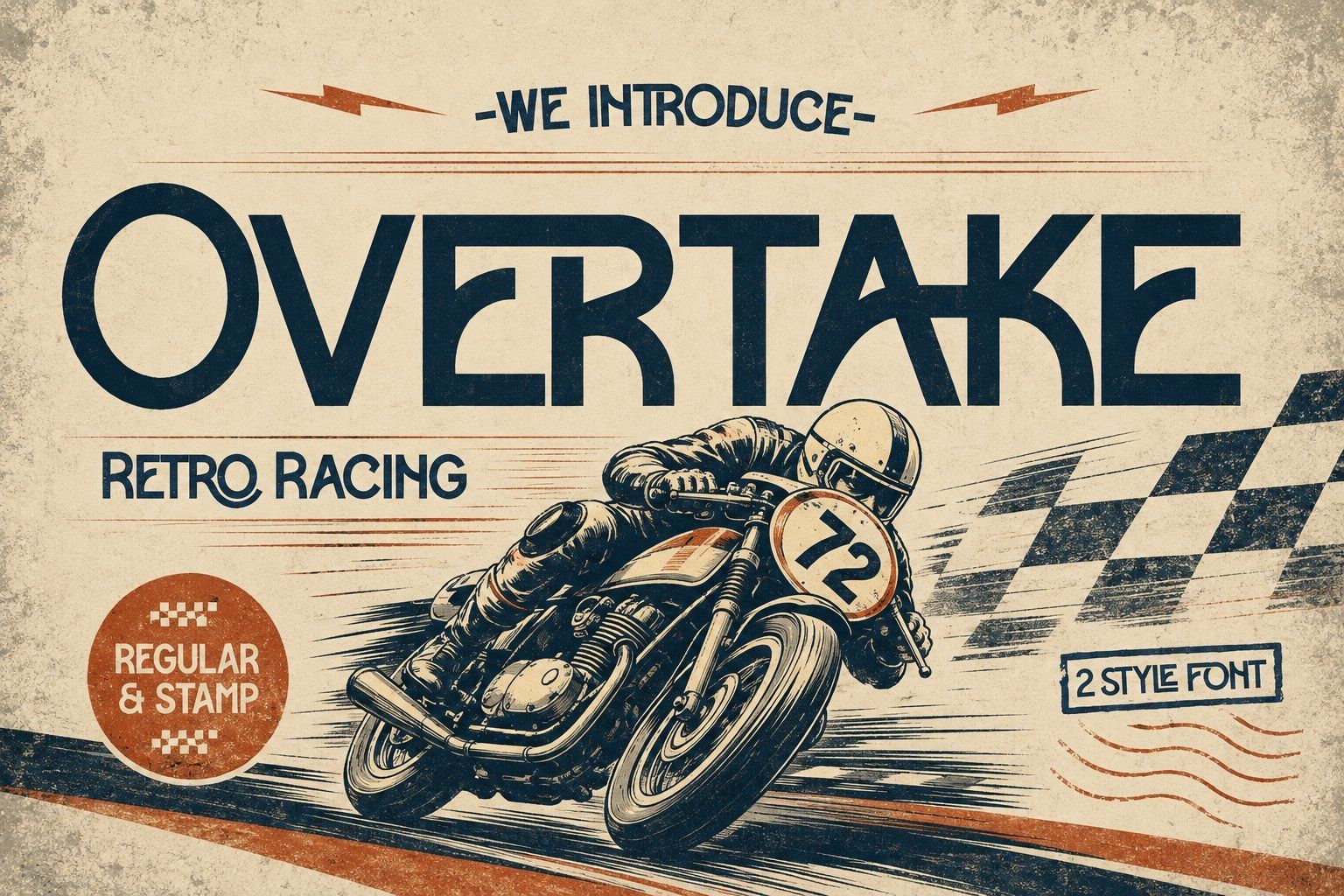 Overtake | Retro Racing Display Font — image 1