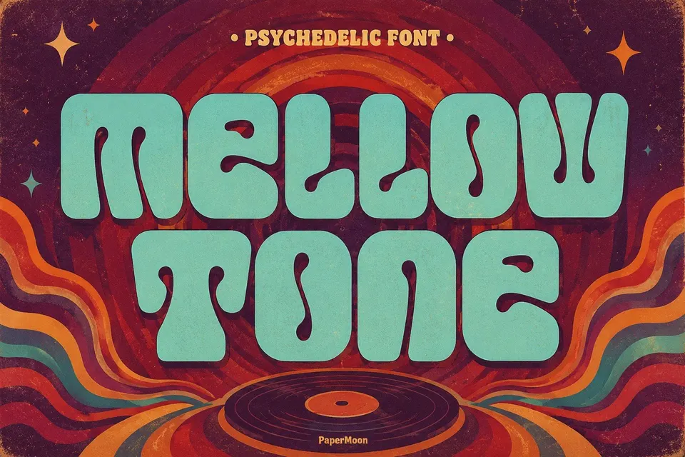 Mellow Tone | Retro Psychedelic Display Font