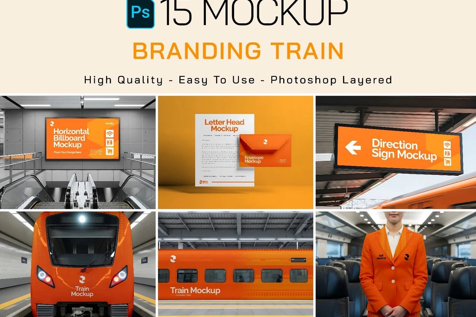 Premium Branding Electric Train Mockup