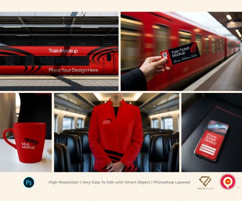 Premium Train Transportation Mockup