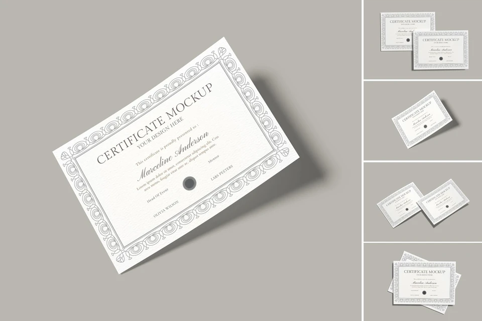 A4 Certificate Mockup