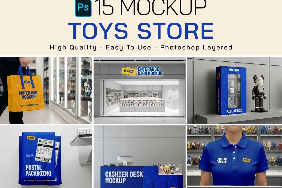 Premium Branding Toys Store Mockup