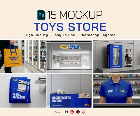 Premium Branding Toys Store Mockup