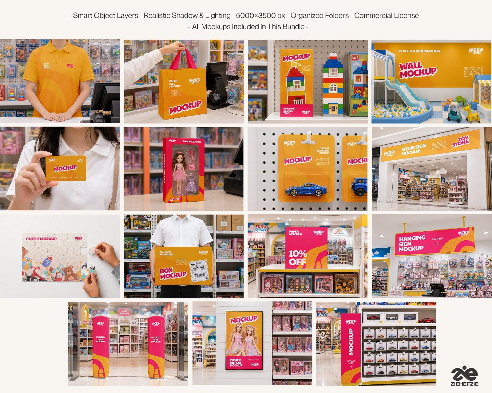 Kids & Toy Shop Brand Identity Mockup 15 Bundle Set - Toys Retail Store Mockup Bundle — image 2