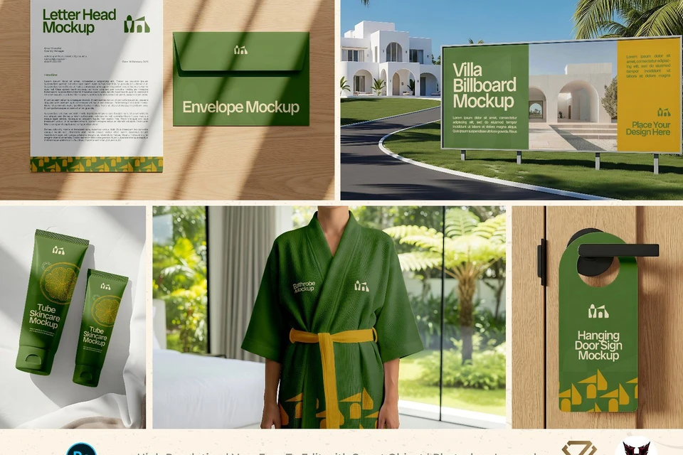 Premium Branding Villa Mockup