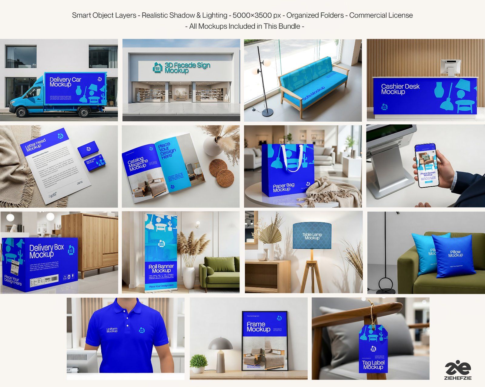 Home Decor Store Mockup Bundle PSD – Interior Branding & Retail Display