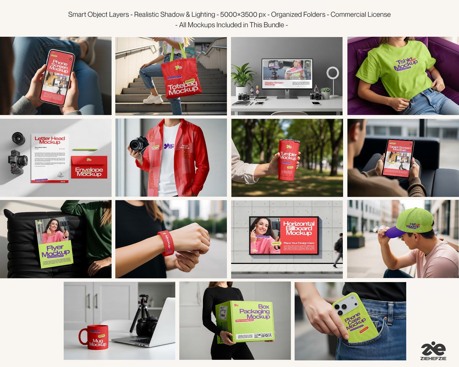 Premium Influencer Branding Mockup Bundle – 15 Lifestyle PSD Scenes for Merch & Digital Creators